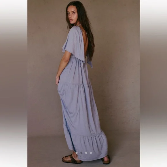 Free People La La Maxi Dress, size small in frost lavender - Picture 2 of 8